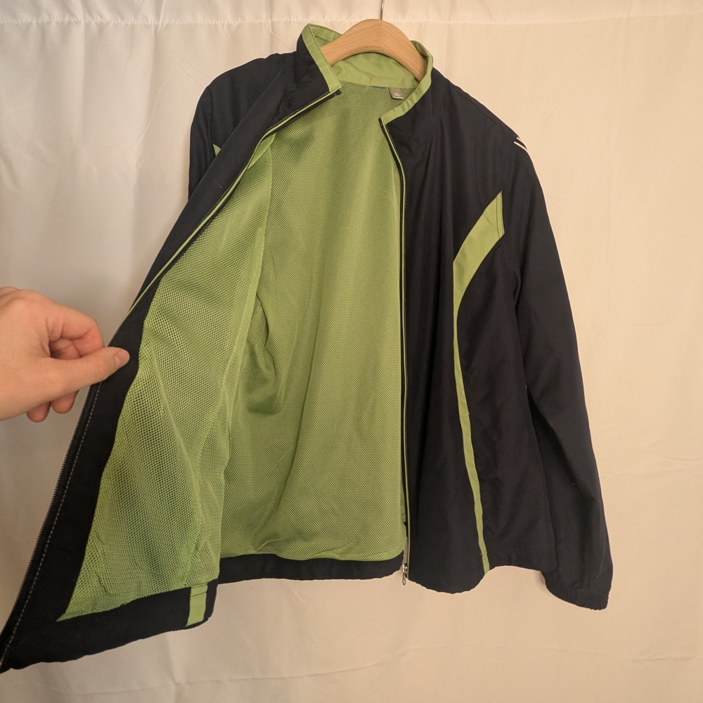 🔴5/$25 Women's Navy and Green Windbreaker Jacket - Picture 6 of 7